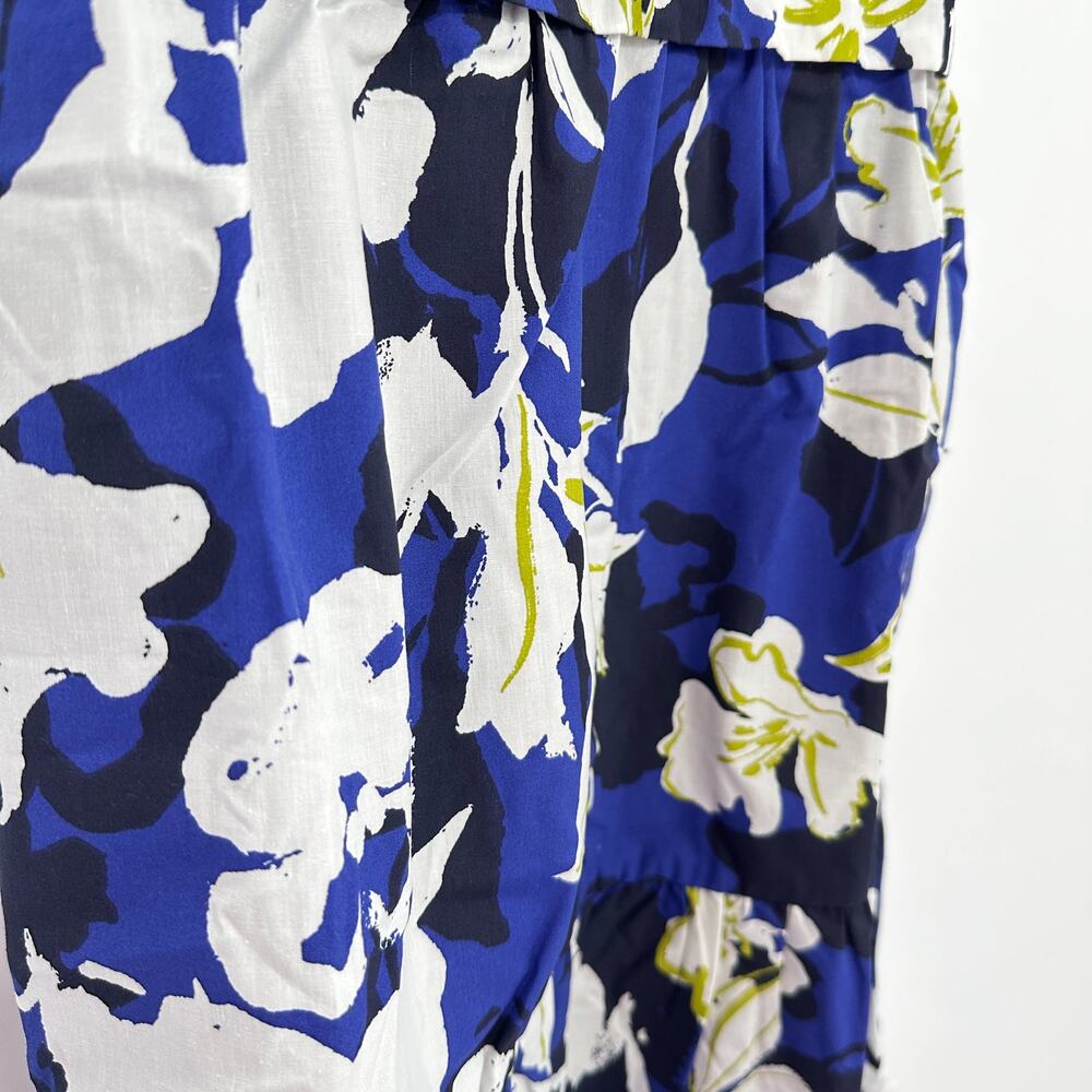 EVEREVE NWT Emmie Ruched Blue White Bold Floral Dress // XS - Picture 4 of 12